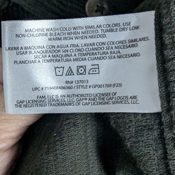 GAP men's XXL corduroy button down in hunter green - Picture 4 of 11